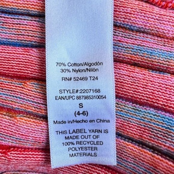 Scoop Micro Stripe Midi Dress with Banded Bodice Size Small NWOT - Picture 5 of 7